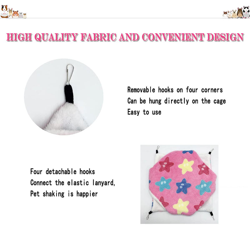 QeeHeng Small Animal Hanging Hammock ,Small Pet Swinging Bed,Double-Layer Pet Cage Hammock for Ferret Rat Sugar Glider and Other Small Animals Pink - BeesActive Australia