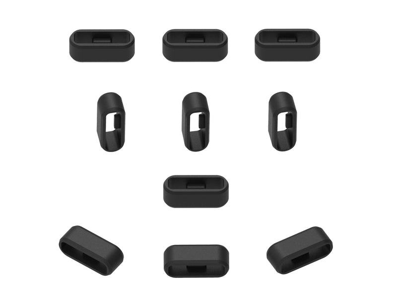 Replacement Fastener Ring for Garmin Vivosport Band Keeper, Silicone Security Loop for Garmin vívosport Smart Activity Tracker (Black-6pcs) - BeesActive Australia