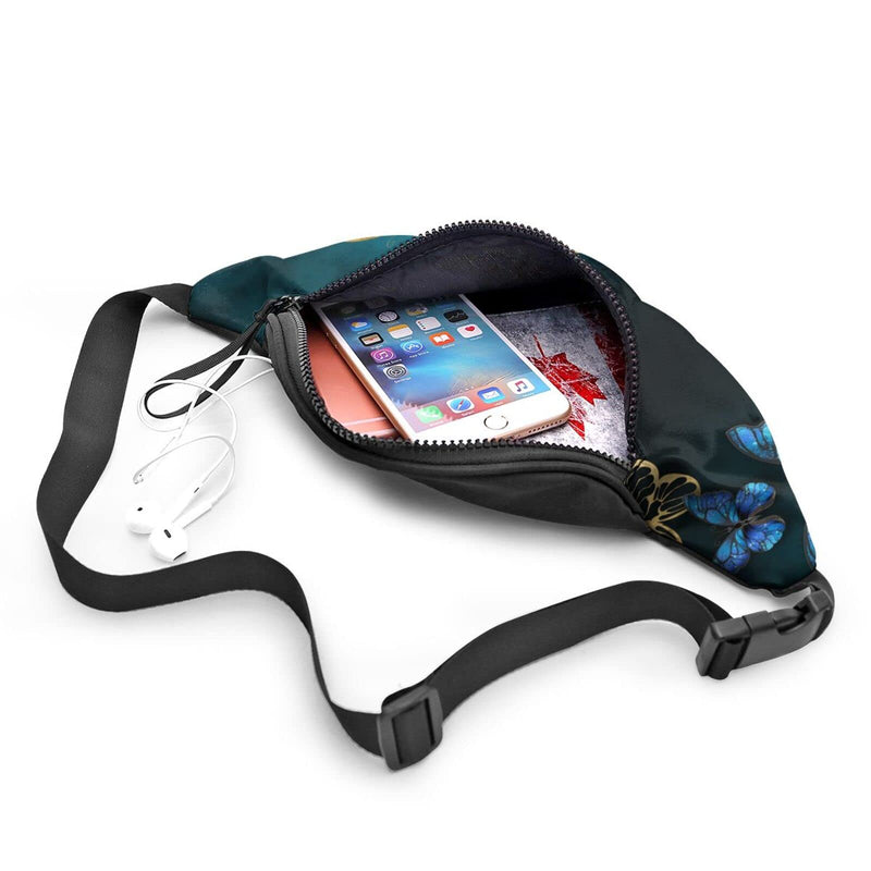 Beautiful Butterflies Fanny Pack For Men Women,With Adjustable Zipper Lightweight Strap Waist Pack For Casual Running Hiking Beautiful Butterflies - BeesActive Australia