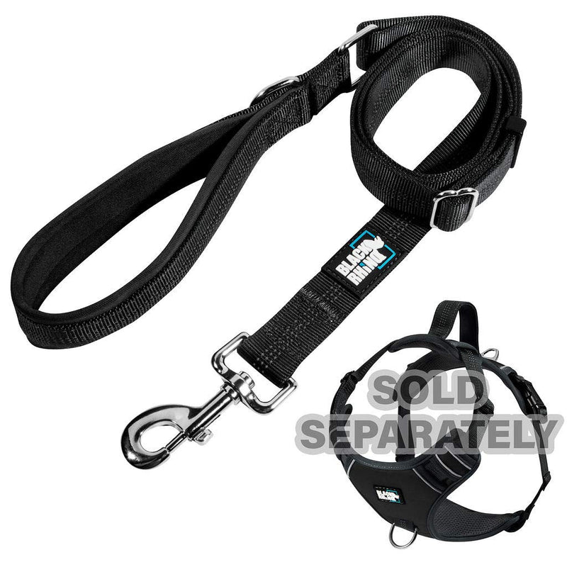 Black Rhino – Dog Leash Adjustable Length (3-5 Feet) with Soft Neoprene Padded Handle | Heavy Duty Lead for Easy Control | Small Medium Large Breeds | Reflective Stitching 3-5Ft Black - BeesActive Australia