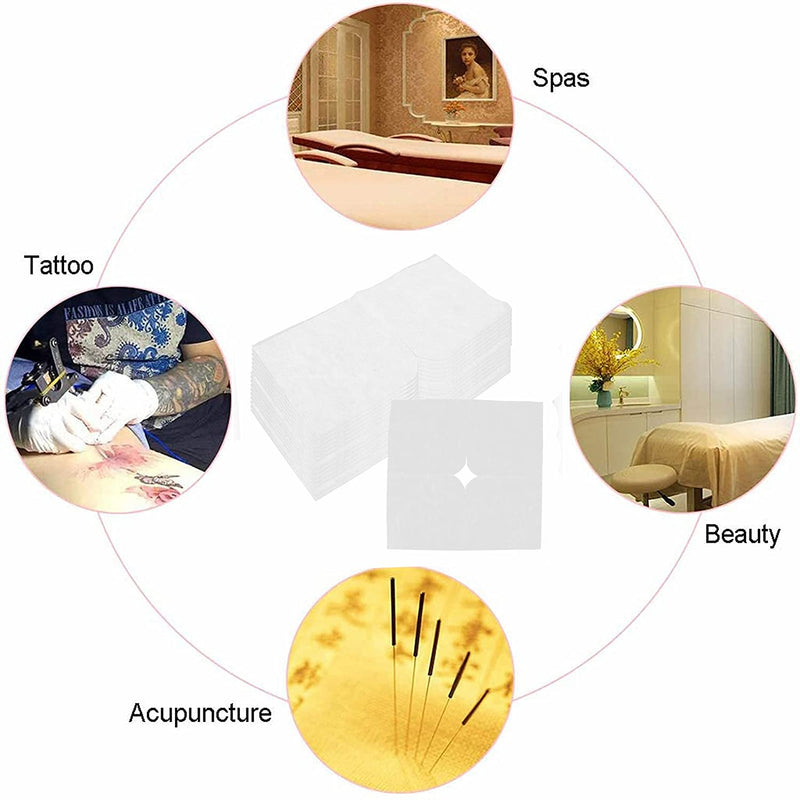 200Pcs Disposable Non-Woven Massage Table Face Cradle Hole Covers, Soft Skin-Friendly Fabric Face X-Shaped Hole Mat Headrest Cover Pillow Towel Protector for SPA Beauty Salon Tattoo/40cm*40cm - BeesActive Australia