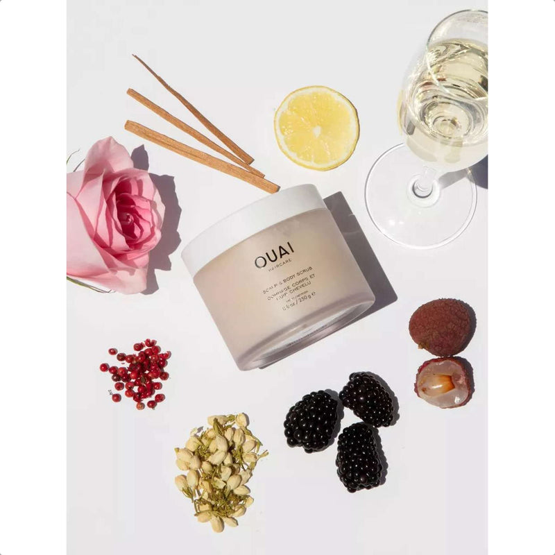 OUAI Scalp & Body Scrub | Deep-Cleansing Scrub for Hair and Skin that Removes Buildup, Exfoliates and Moisturizes | Made with Sugar and Coconut Oil | Free from Parabens, Sulfates and Phthalates 250g - BeesActive Australia
