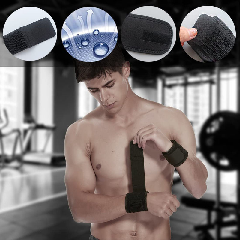 YUNYILAN 2 Pack Wrist Brace Adjustable Wrist Support Wrist Straps for Fitness Weightlifting, Tendonitis, Carpal Tunnel Arthritis, Wrist Wraps Wrist Pain Relief Highly Elastic (Black) - BeesActive Australia