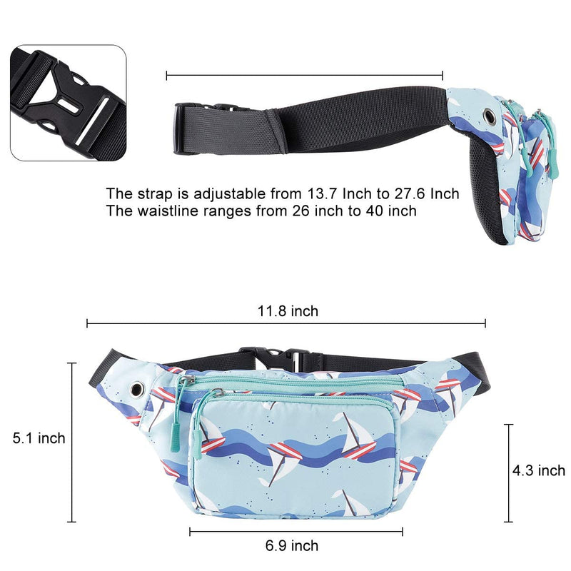 Casual Sport Waist Bag Chest Bag with Adjustable Strap for Women and Men Outdoors Workout Traveling Running Hiking Biking Gifts for Enjoy Sports Workout Casual Hands-Free Wallets (Sailboat) Sailboat - BeesActive Australia