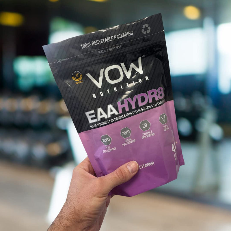 Vow EAA Hydr8 - Essential Amino Acids, BCAAs, Electrolytes, Hydration Energy Intra Workout Drink Informed Sports (Blackcurrant and Apple) Blackcurrant and Apple - BeesActive Australia