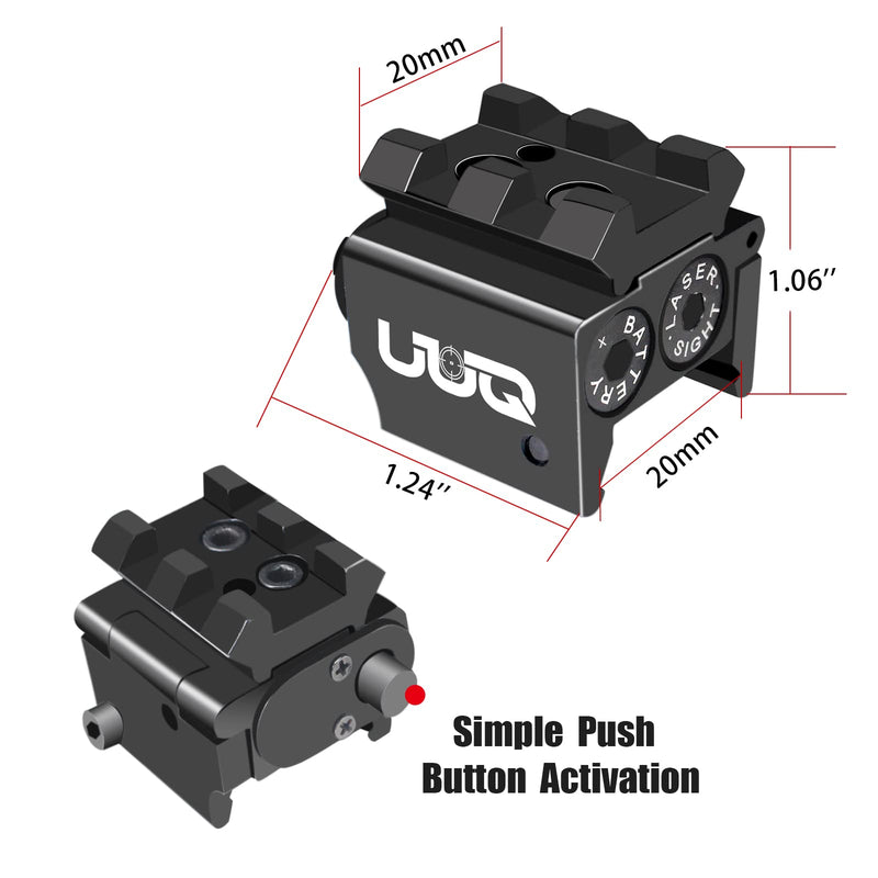 UUQ Mini Laser Sight Red Dot for Weaver or Picatinny Rail | Rifle Handgun | Red Dot Lazer Sight Pistol | Tactical Sights Airsoft | Scope Hand Gun Rifles | Laser Pointer Pistol | Air Soft Optic - BeesActive Australia