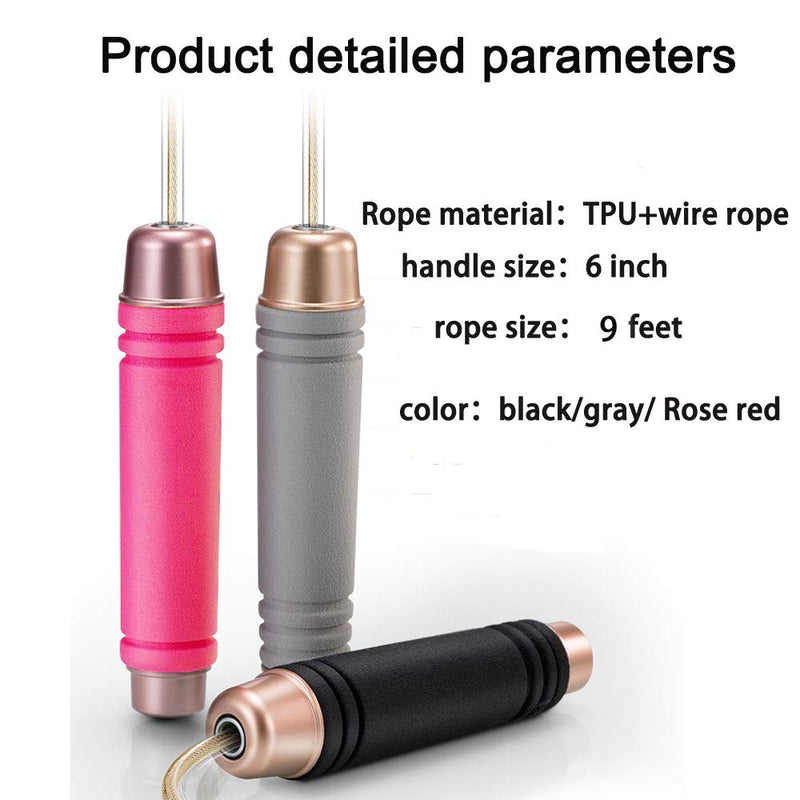 Gaoykai Weighted Jump Rope for Handle,Adjustable TPU Wire Rope with Bearing Comfortable Foam Handle Skipping Rope for Workout and Fitness Training for Men Women and Kids pink - BeesActive Australia