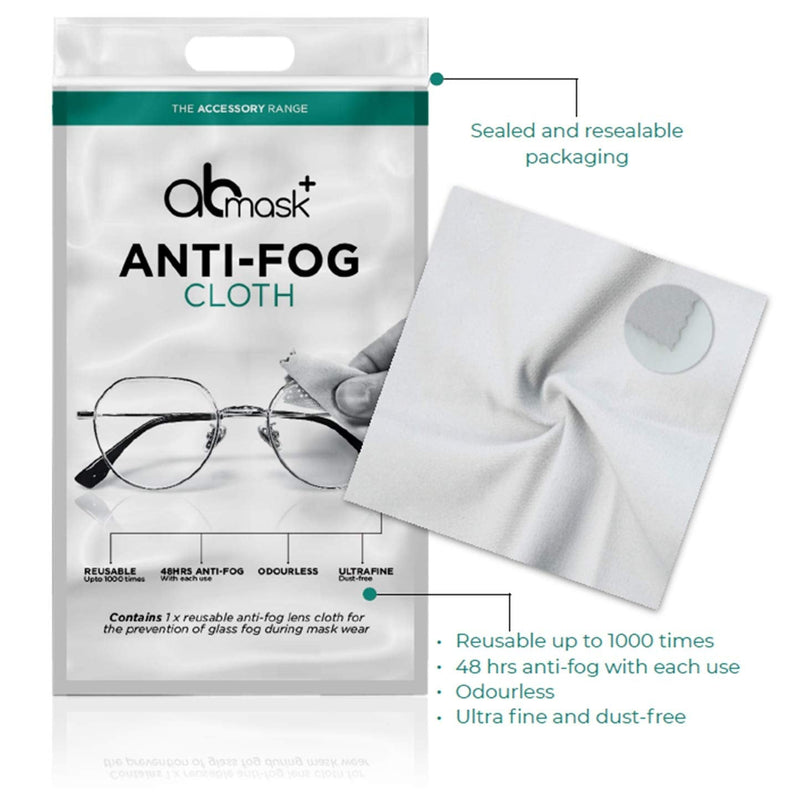 The Body Doctor Anti-Fog Dry Cloth, Demister Lens Wipe for Glasses, Stay Mist Free for 48 Hours, Reusable up to 1000 Times, Single Pack - BeesActive Australia