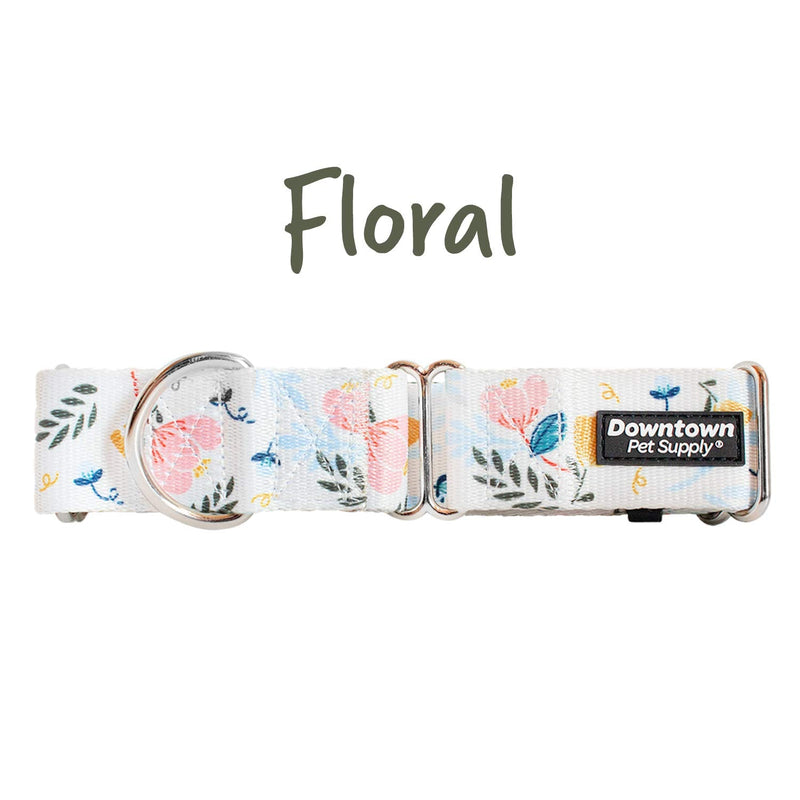 Downtown Pet Supply - Martingale Collar for Dogs - Dog Training Collar - Big, Wide & Thick Dog Collar - Escape-Proof, Weatherproof, Durable and Comfortable - Large: 14"-24.5" Floral - BeesActive Australia