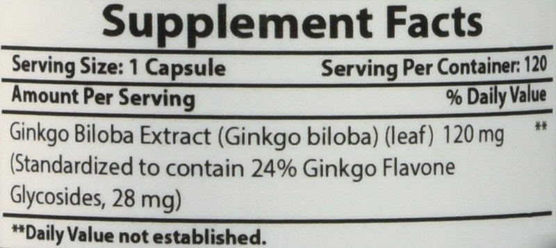 Best Naturals, Ginkgo Biloba Extract - Double Strength Ginkgo Biloba, 120mg, 120 Capsules (120 Count (Pack of 1)) 120 Count (Pack of 1) - BeesActive Australia