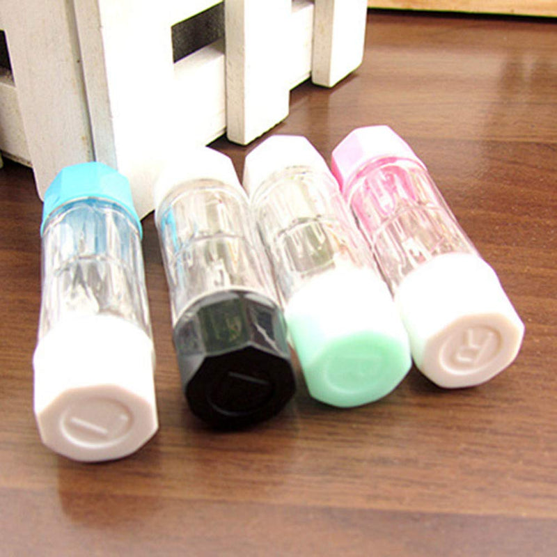 4PCS Mini Travel RGP Hard Contact Lens Case Protective Box Cosmetic Contact Lens Container Holder Lens Solution(Black Green Blue and Pink) - BeesActive Australia