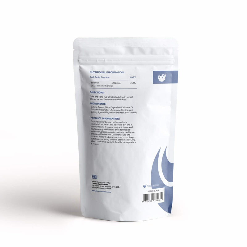 Selenium 200mcg x 120 Tablets - Bioavailable Chelated Selenomethionine - Phoenix Nutrition - BeesActive Australia