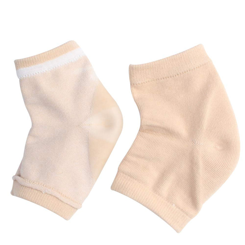 Spa Socks - Gel Heel Sleeves for Dry Cracked Feet – Silicone Moisturizing Socks (1 Pair, Open Toe Style - Nude) 1 Pair - BeesActive Australia