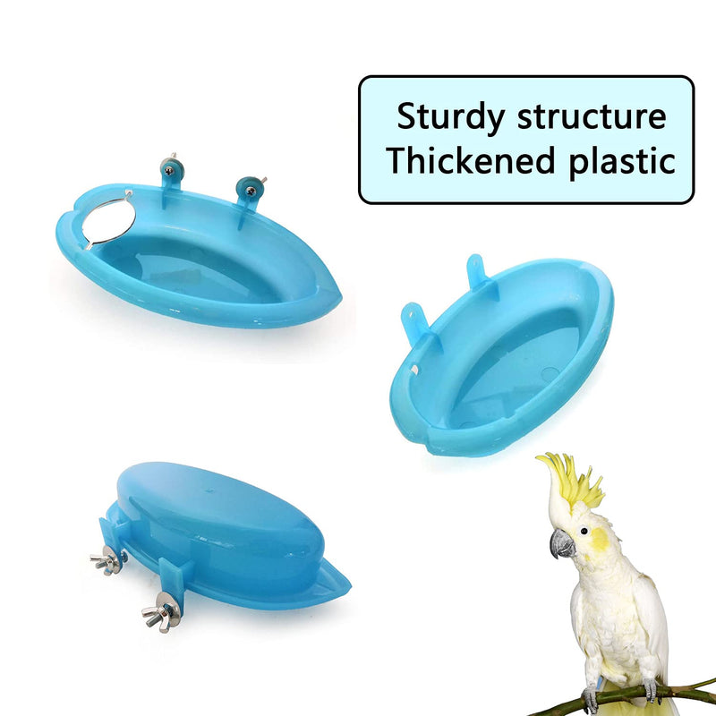 chenchen Mirrored Bird Bathroom, Bird Bathing Box for Small Parrots, Parakeets, Canaries and African Grey Parrots, Bathtub Bird Shower Accessories 7.4x3.9x1.4inch - BeesActive Australia