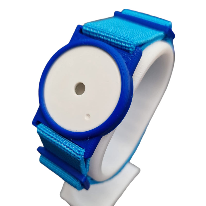 CGM Clips UK - Sensor Armband Holder/Protector Compatible with Freestyle Libre 1/2 - Blue w Blue Straps - BeesActive Australia