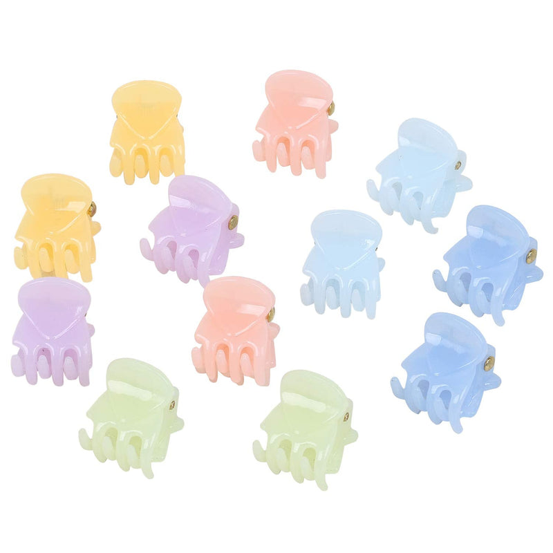 TRIXES Set of 12 Hair Claws – Miniature Styling Grips Pin Clamps – 6 Assorted Pastel Colours - BeesActive Australia