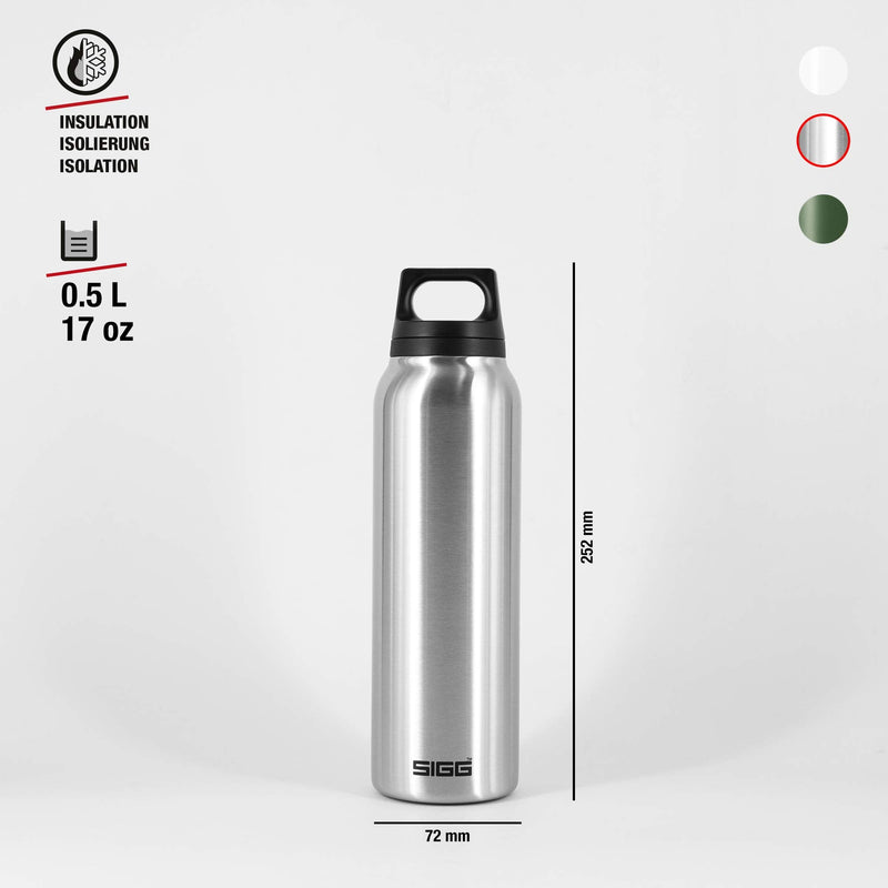 SIGG Hot & Cold Brushed Thermo Water Bottle (0.5 L), Pollutant-Free and Insulated Thermos Flask, Thermal Stainless Steel Water Bottle Multicolor 17 oz - BeesActive Australia