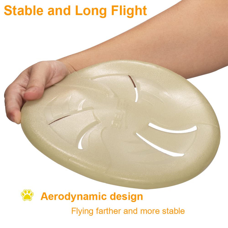 HONGEZEY Indestructible Dog Flying Discs, Interactive Dog Flyer Toys, Soft Lightweight Dog Catch and Fetch Toys for Medium Large Dogs, Floats in Water & Safe on Teeth Glow - BeesActive Australia