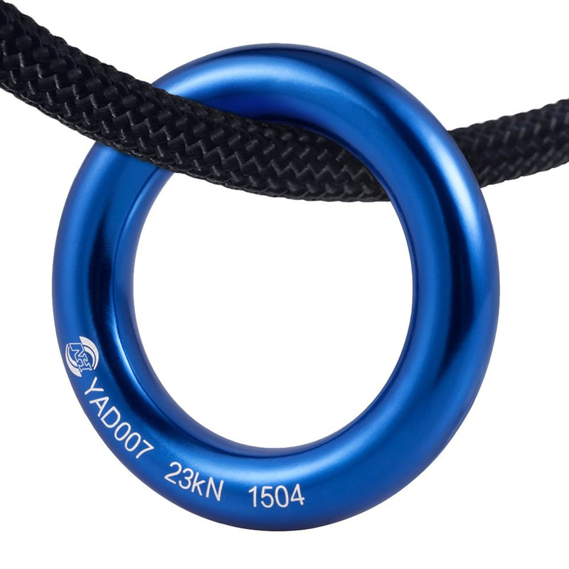 PROND Aluminum Rappel Ring, Climb Perfect Tension Aluminum Alloy O-Ring, 23KN Rappel Rings for Rock Climbing Arborist and Hammock Blue - 1 Pcs/Pack - BeesActive Australia