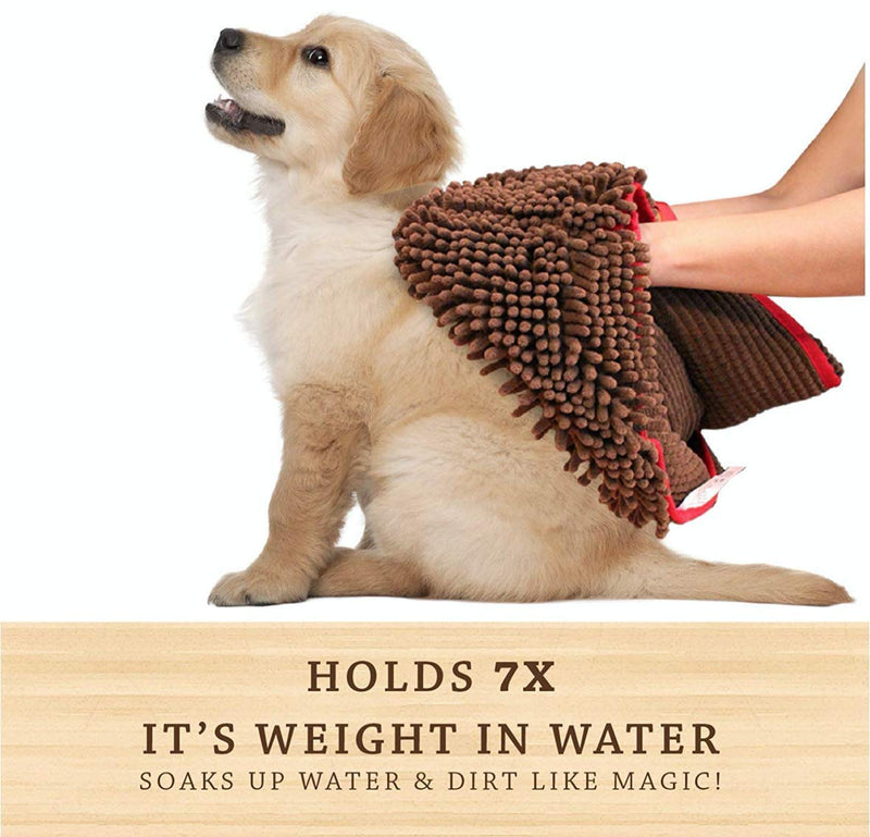 My Doggy Place Dog Towel - Super Absorbent Microfiber Towel with Hand Pockets - Dog Bathing Supplies - Quick Dry Shammy Towel - Washer and Dryer Safe Light Gray - BeesActive Australia