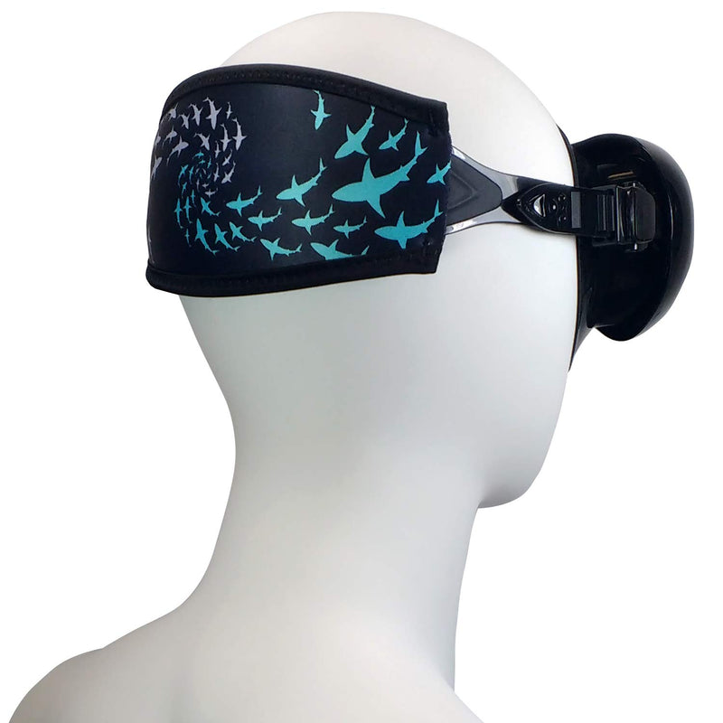 [AUSTRALIA] - Flow Scuba Gear Diving Mask Slap Straps - Neoprene Cover for Dive and Snorkel Masks Sharknado 
