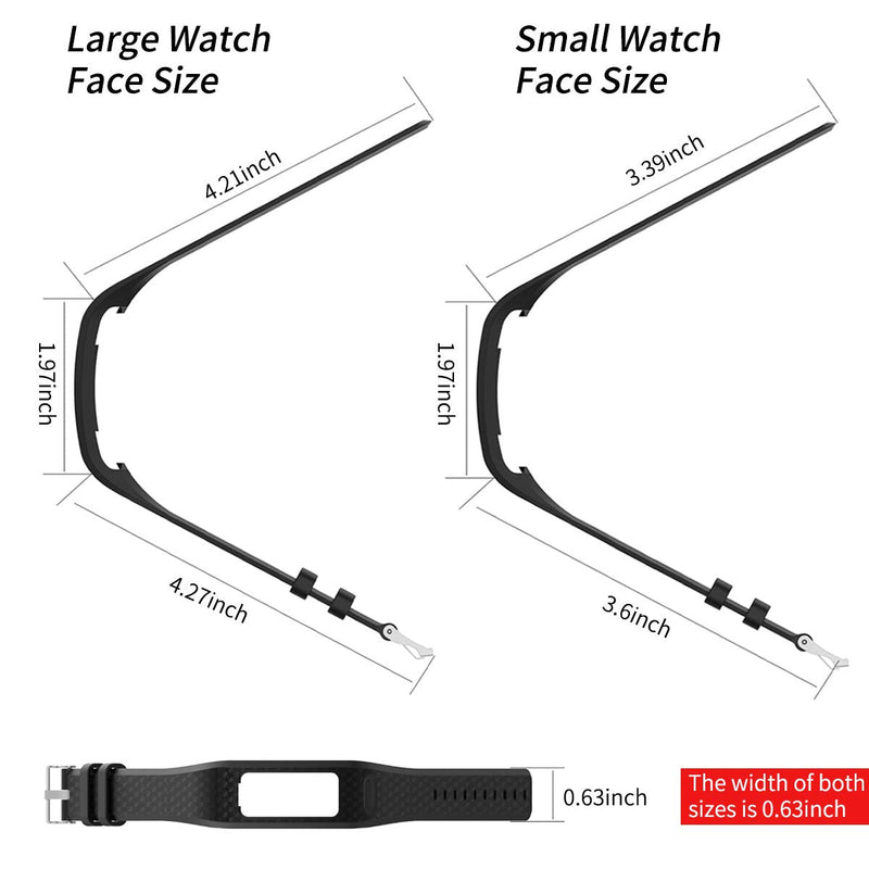 Watbro Bands Compatible with Garmin Vivofit 1/ Vivofit2, Soft Silicone Colorful Replacement Watch Band Strap Wristband for Vivofit 1/ Vivofit 2 Activity Tracker, for Women Men Small Large 4 Pack:Pink+Purple+Orange+Red large (7.25-9.47 inch) - BeesActive Australia
