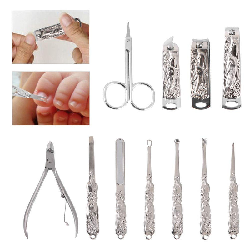 Nail Clipper Set, 11pcs Professional Stainless Steel Manicure Pedicure Kit for Nail Care Pedicure and Manicure,Nail Care Tools with a Travel Case - BeesActive Australia