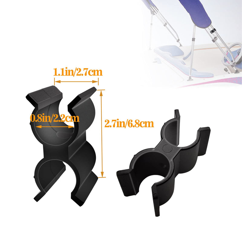 DOMUEN 2 Pack Bimini Top Pole Clips Holder Bimini Pole Clips Bimini Top Clips Bimini Clip Bimini Boat Clip for Anti Rattle Bimini Brace Security Boat Accessories, Black - BeesActive Australia