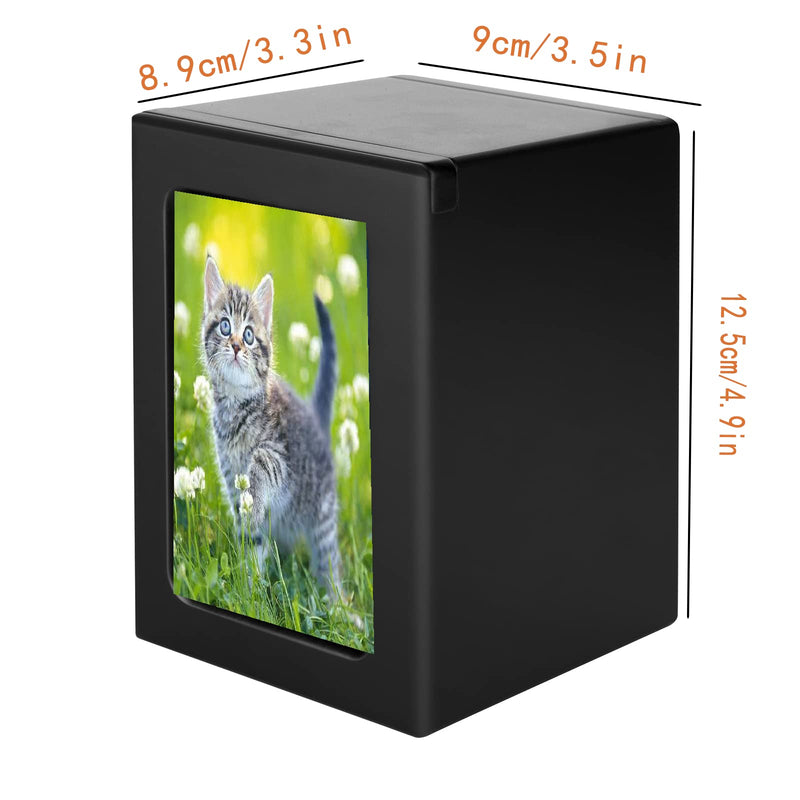 NEWDREAM:pet Cremation Box with Photo Frame,Dog urns for Ashes,pet Urns, Dog Cremation Box for Ashes, Pet Ashes Photo Box,Ash Box for Cat or Dog, Wood Keepsake Memorial Urns. (Black) black S - BeesActive Australia