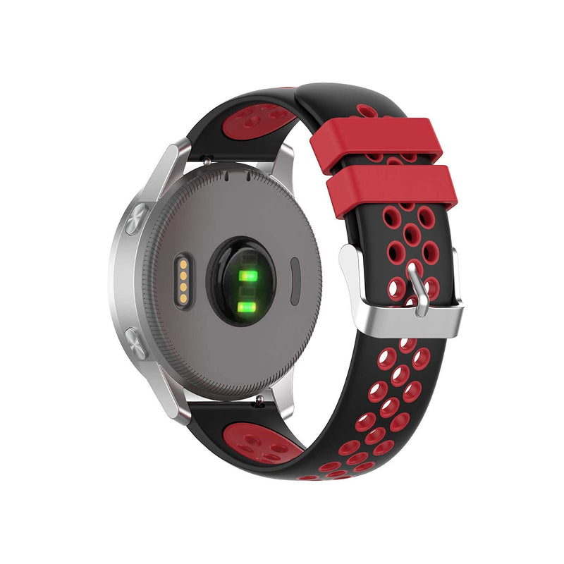 Smart Watch Band Compatible with Amazfit GTR 42mm/GTS/GTS 2/GTS 2e/GTS 2 Mini 20MM Quick Release Bands/Straps Silicone Breathable Replacement Wristbands for Women Men(BlackRed+WhiteBlue) BlackRed+WhiteBlue - BeesActive Australia