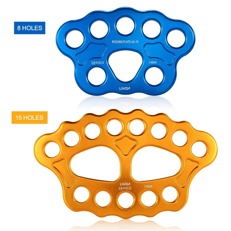 Lixada Paw Rigging Plate 45KN 8/15 Holes Large Anchor Multipliers Connector Gear for Aerial Dance & Rock Climbing - BeesActive Australia