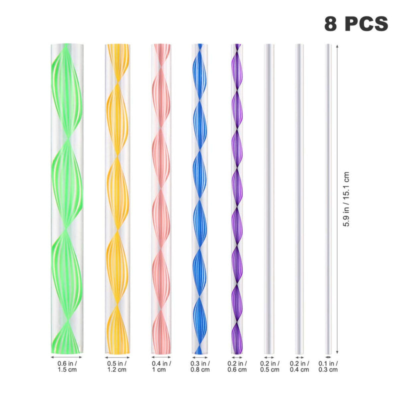SUPVOX Dotting Rods Dual-Ended Twist Sticks Acrylic Nail Art Tool for Home Manicure Store 8Pcs - BeesActive Australia