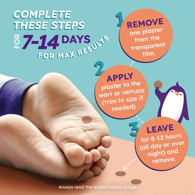 Wartie Plasters - Verruca & Wart Remover - Protect, Treat and Prevent - Easy Wart and Verruca Treatment for Hands and Feet - Prevent Spreading Warts - Safe for Adults and Children Aged 4+ - Pack of 15 - BeesActive Australia