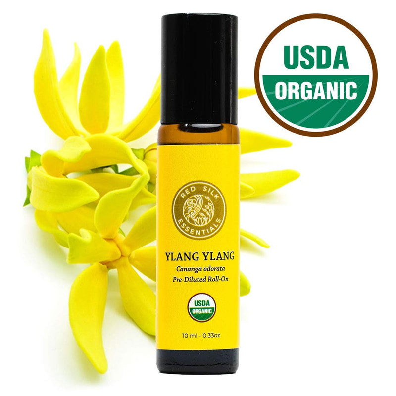 Organic Ylang Ylang Essential Oil Roll on, 100% Pure USDA Certified Aromatherapy for Heart Health, Luxury Beauty - 10 ml - BeesActive Australia