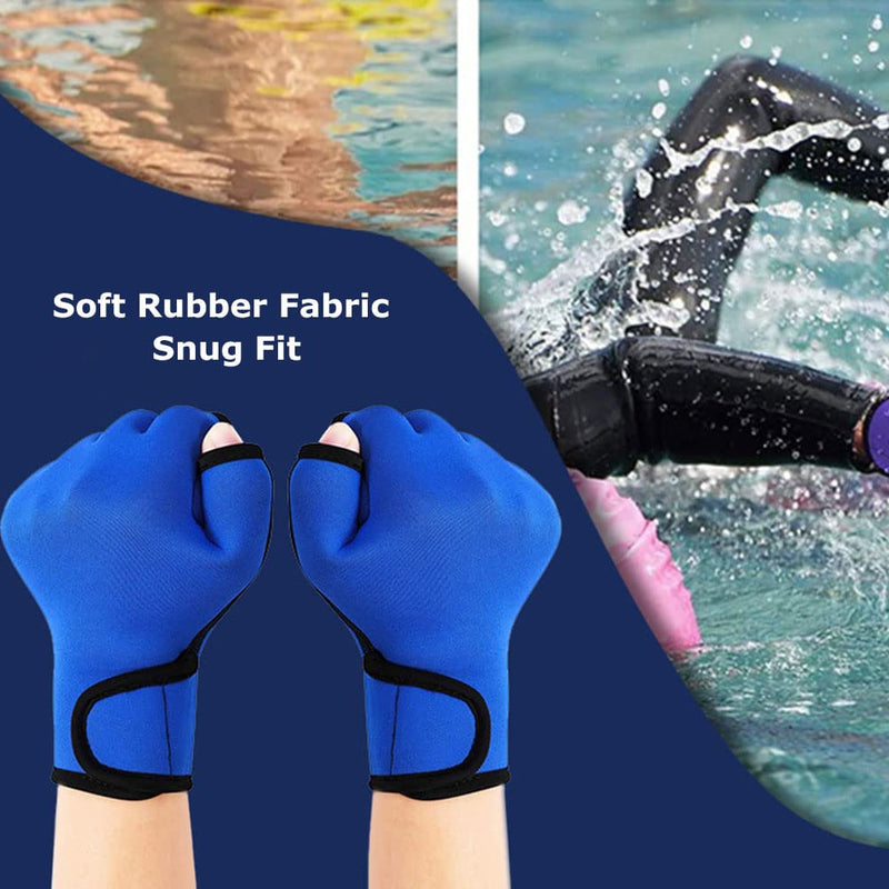 Efanr 1 Pair Training Aqua Fit Swim Webbed Gloves Aquatic Fitness Water Resistance Gloves for Women Men Children Black Small - BeesActive Australia