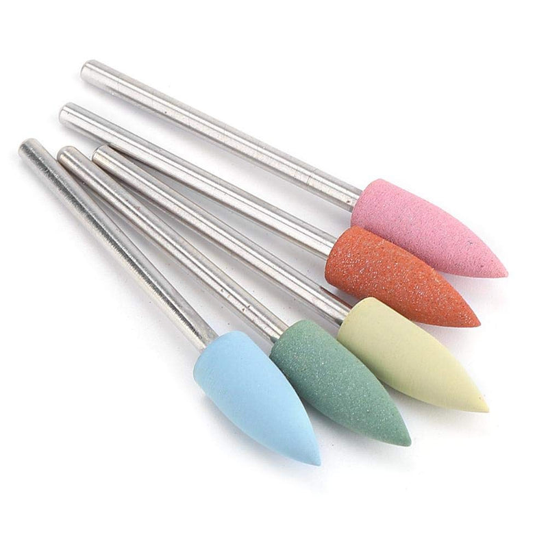 Nail Drill Bits Kit, Rubber Nail Art Polishing Head Nail Drill Bits Manicure Pedicure Nail Polishing Burr Accessory Portable Electric Nail Drill 5pcs / set (152) 152 - BeesActive Australia