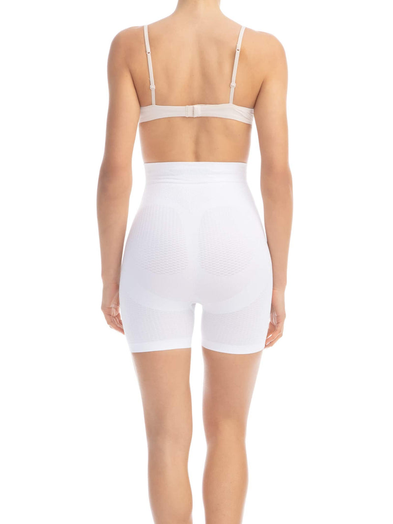 Farmacell 302 Women's Push-up Anti-Cellulite Control mid-Thigh Shorts, 100% Made in Italy Large-X-Large White - BeesActive Australia
