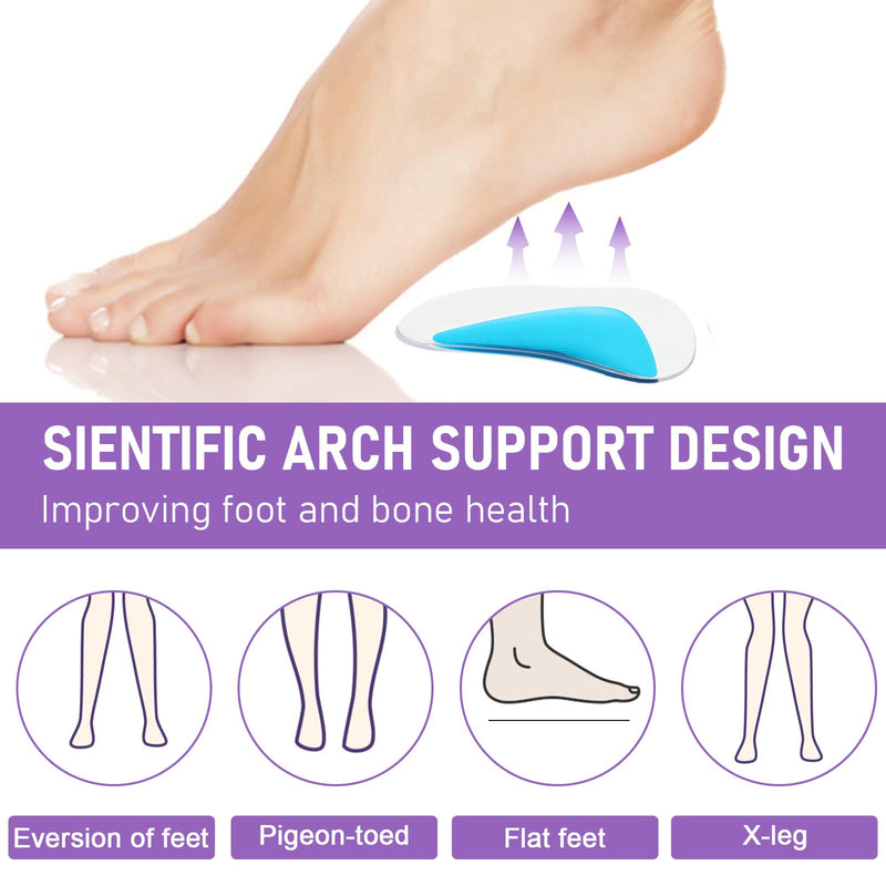 3 Pair Gel Arch Support Pads, Arch Support Insoles Women Adhesive High Arch Pad Arch Insoles Shoe Plantar Fasciitis Gel Arch Pads for Relieve Pressure Foot Arch Support for Women Men Kids, One Size Black - BeesActive Australia