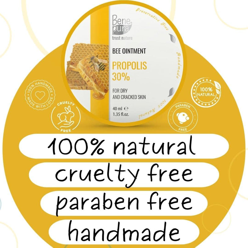 BenePura Propolis Ointment, Natural 30% Propolis Ointment for Irritated, Dry and Cracked Skin, 40 ml - BeesActive Australia