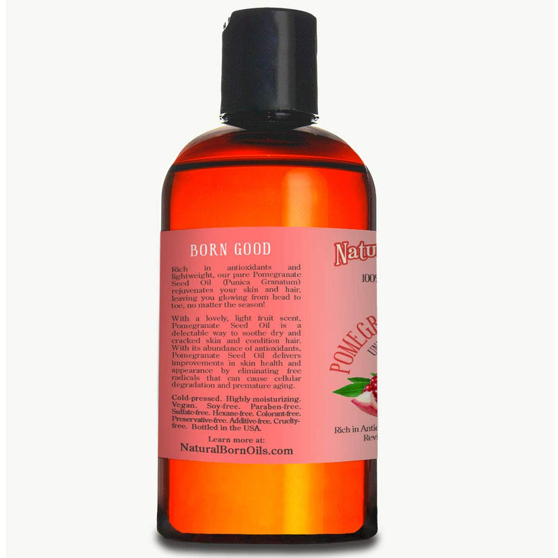 8oz Pomegranate Seed Oil, 100% Pure and Natural, Organic and Rich in Antioxidants for Supple, Soft Skin and Hair - Includes Pump & Flip Cap - BeesActive Australia
