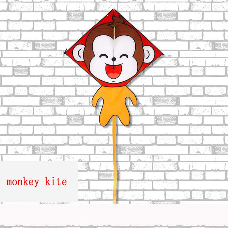 [AUSTRALIA] - Besra Cute Monkey Kite Single Line Easy to Fly Animal Nylon Diamond Kite with Handle & Strings for Kids and Adults 