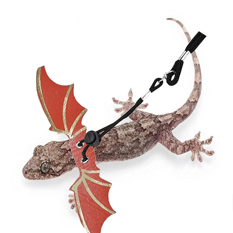 Lizards Leash Bearded Dragon Adjustable Small Reptile Animals Harness 3 Size Soft Leather Harness Lizards Leash with Wing for Small Medium and Large Reptile Animals Orange - BeesActive Australia