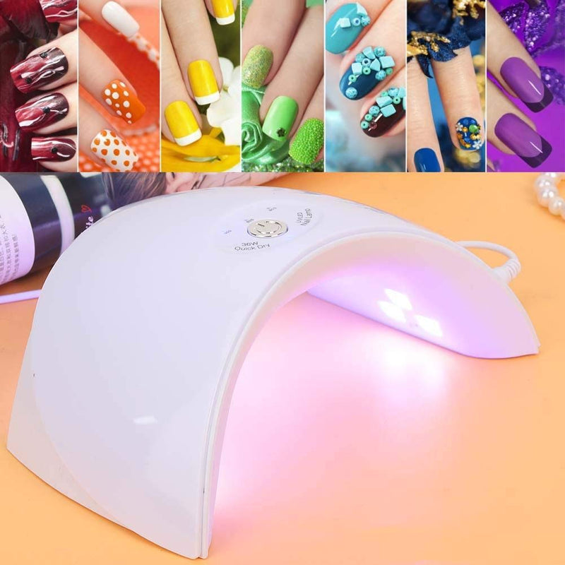 Nail Dryer Lamp, 36W Uv Led Lamp, Nail Dryer Dual Light Source Gel Polish Lamp Light, Usb Connector Curing Phototherapy Machine With Three Timer Settings, For Home And Salon(Inductive) 01 - BeesActive Australia