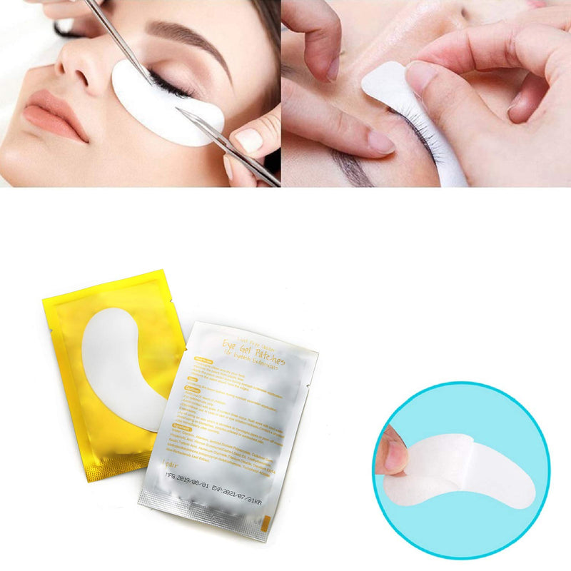 100 Pairs Set Under Eye Pads, Comfy and Cool Under Eye Patches Gel Pad for Eyelash Extensions Eye Mask Beauty Tool (Gold) Gold - BeesActive Australia