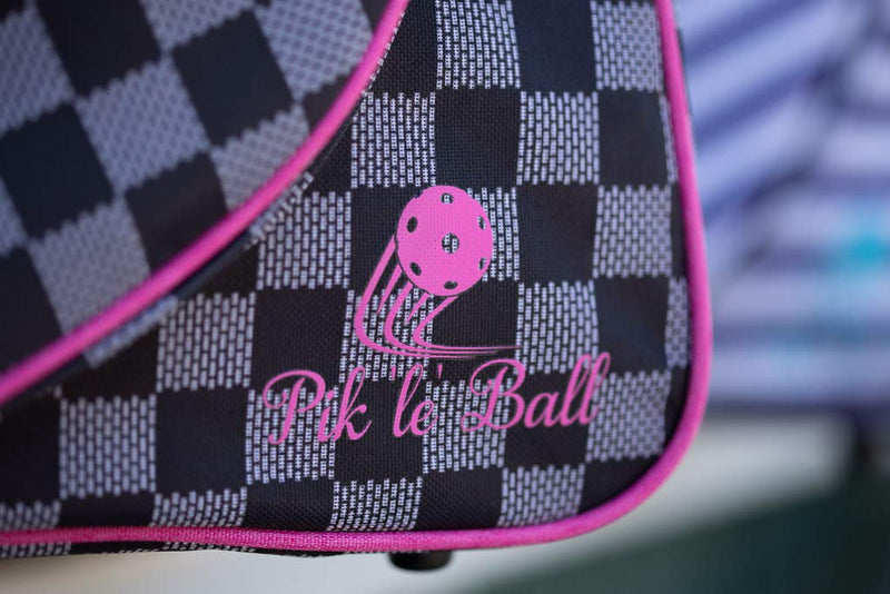 Pik’le’Ball Women’s Premium Pickleball Bag. The Original Pickleball Tote. Water Bottle Holder, Racquet/Paddle Case, Fits More Than 2 Paddles. Athletic Bag, Sling Bag, Pink/Blue Pink Checkers - BeesActive Australia