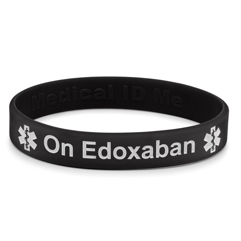 On Edoxaban Medical Alert Wristband Bracelet Blood Clot ID Silicone UK (20cm, Pack of 4) 20cm - BeesActive Australia