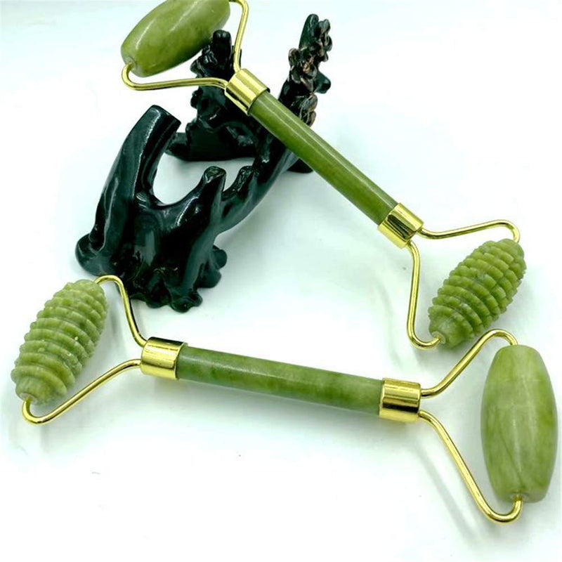 Emerald Facial Roller Massager Anti-wrinkle and relieve edema, facial ridged roller natural Xiuyan jade rejuvenates the skin - BeesActive Australia