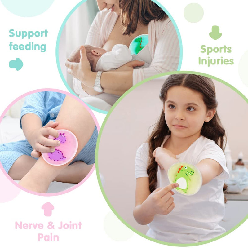 Hilph Kid Ice Pack Cold Compress for Kids Injuries, 3 Bump Ice Pack Kids Cold Packs Reusable Small Ice Packs for Baby Pain Relief, Childrens Ice Packs for Kids Swelling, Bruise, Fever -4.52" A-3 Dinosaurs - BeesActive Australia