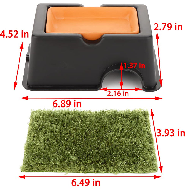 DQITJ Reptile Hideout Box Sink Humidifier with One Small Carpet Mat and One Bunch of Artificial Leaves for Lizard Snake Leopard Gecko Spider Frog Turtle - BeesActive Australia