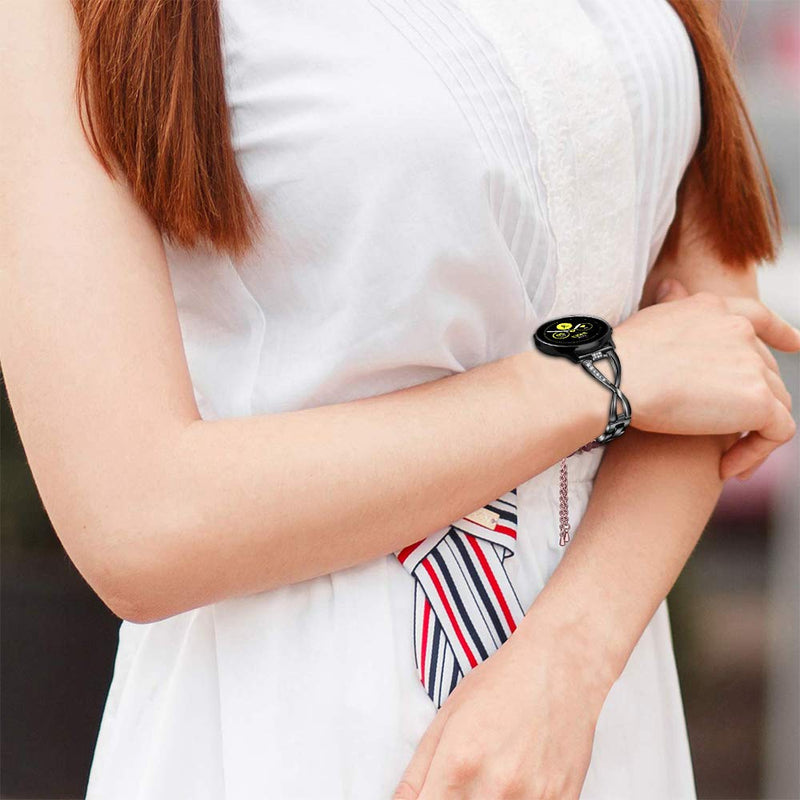 Replacement Metal Bands Compatible with Garmin Venu 2S 40mm Stainless Steel Waterproof Replacement Bands Straps Quick Release Wristbands Accessory for Women Men Black - BeesActive Australia